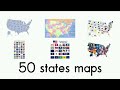LEARN 50 STATES MAPS VOCABULARY KIDS 