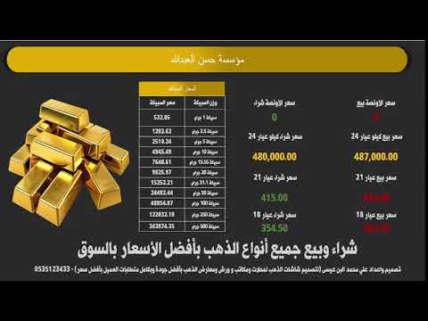 اسعار الذهب لايف مباشرة مؤسسة علي العبدالله