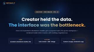 Breaking Zoho Creator's UI Ceiling | Custom CPQ Quote Workspace + AI (Case Study)