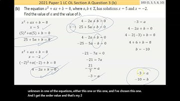 Maths screencast 2021 Paper 1 LC OL Question 3
