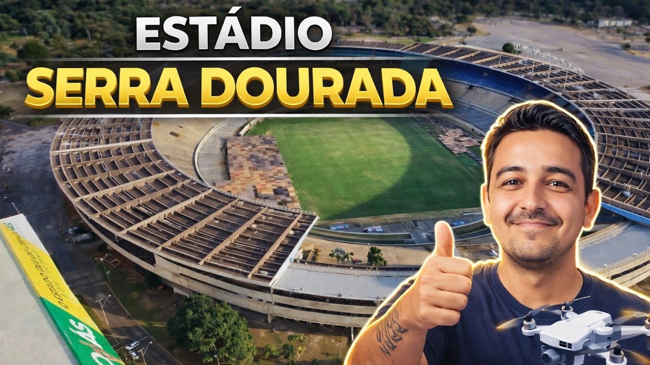 Arquitetura urbana do Estádio Serra Dourada e seus prédios nos arredores. #dji #drone #djineo 