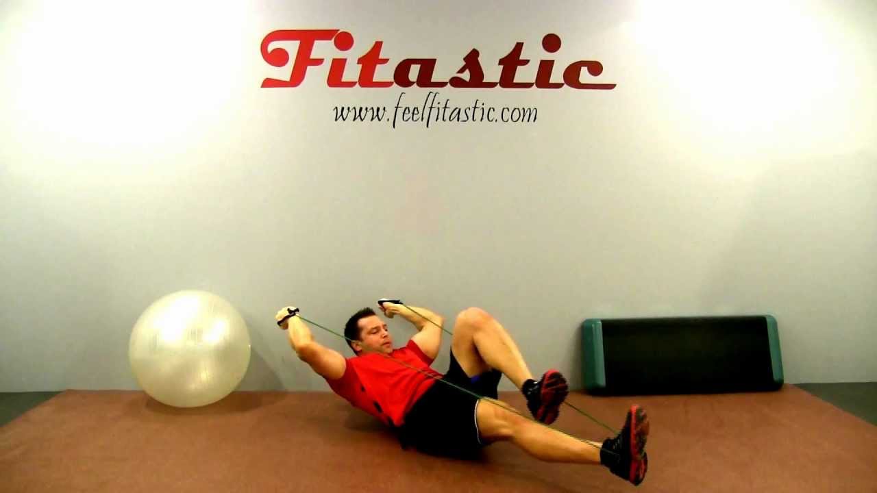 Extended Arm Resistance Band Bicycle Crunch YouTube