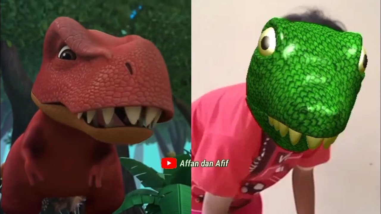 Tiru Aksi Upin Ipin, Upin Ipin Dikejar Tirex - Petualangan Ke Negeri Dino