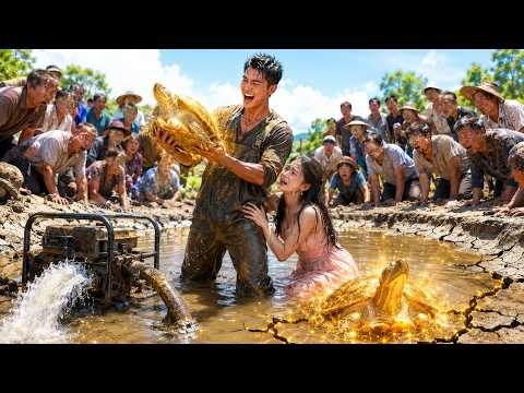 人人嫌棄的廢魚塘他卻願意花高價買下，當場氣跑女友氣瘋家人，怎料抽乾池塘看見兩隻百年雙頭黃金鱉王時，徹底擊碎眾人的無知！#逆袭 #反转 #打脸