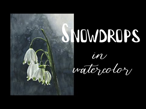 Snowdrops in Beautiful Sunlight / Watercolor painting / Speed Painting