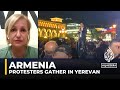 Hundreds of protesters gather in yerevan after nagornokarabakh ceasefire
