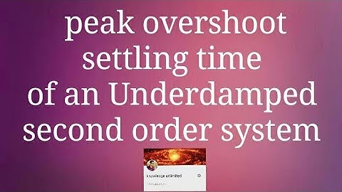 Peak overshoot and settling time of a second order Underdamped system