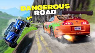 Supra Vs The Most DANGEROUS Cliff Road in BeamNG Drive!
