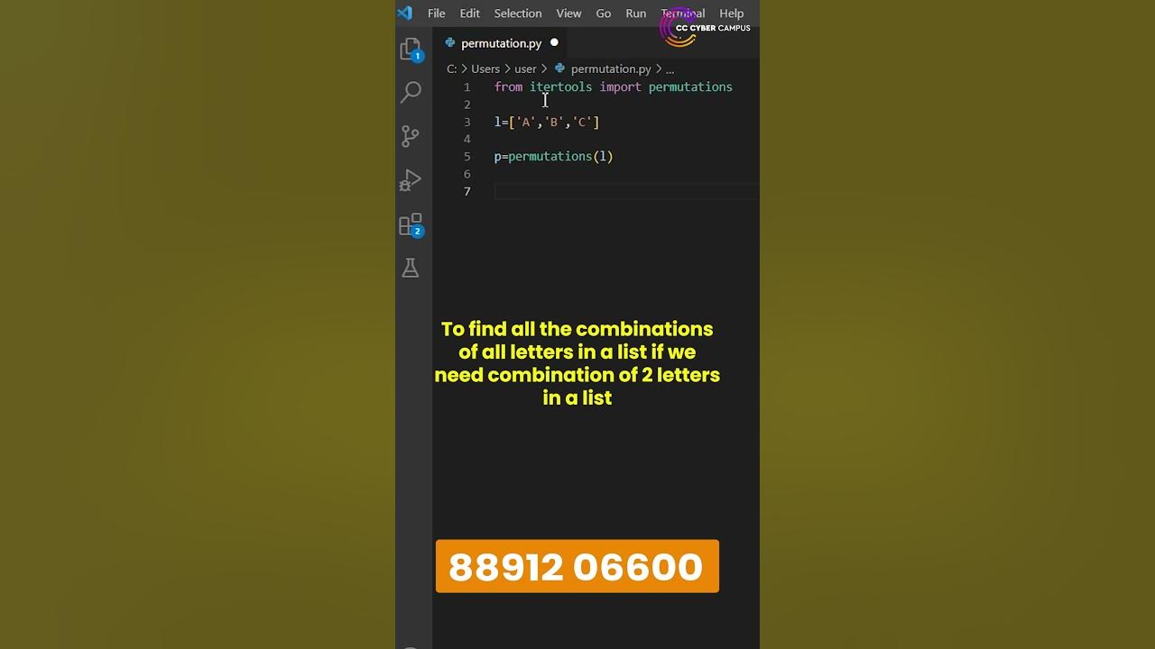 permutations in python Python Programing CC Cyber Campus YouTube