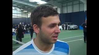 Daniel Evans speaks after his title win in Shrewsbury, England - March 2013