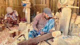 This Man Is Content To Carve Wood To Making Wooden Mortar | Wood Carving Art
