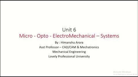 MEMS - Micro-opto-Electro-Mechanical System - Lecture1 - Himanshu Arora