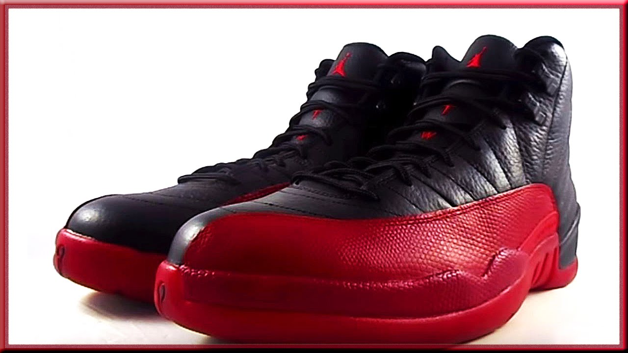 Jordan XII 12 Flu Game Shoes Varsity Red Black Nike - YouTube