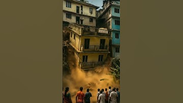 Seconds Before Collapse🚨😱😱.!#landslide #disaster #shortvideo #viral #trends