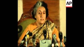 SYND 01/01/74 INDIRA GANDHI SPEAKING AT PRESS CONFERENCE IN NEW DELHI