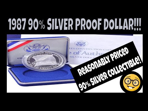 1987 90% Silver Proof Constitutional Commemorative Dollar Coin #shorts
