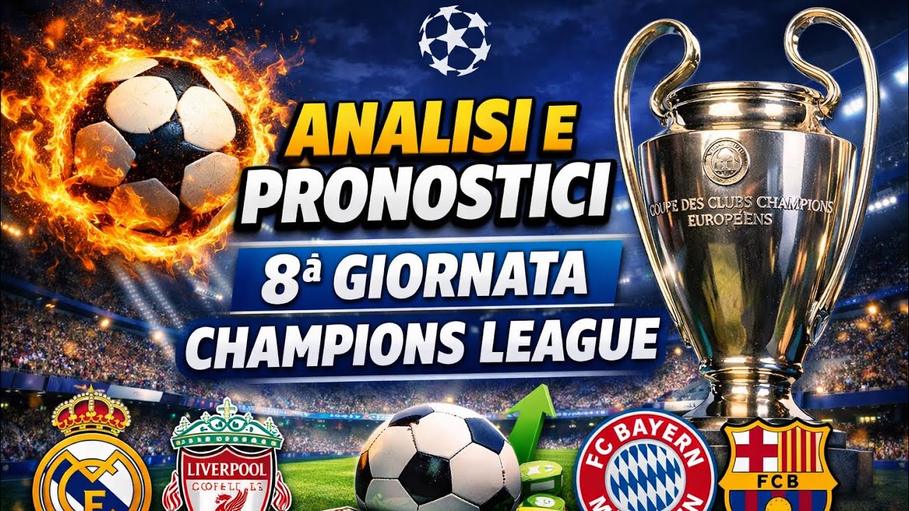 Analisi e pronostico 8 giornata Champions!! Che difficoltà per le italiane 