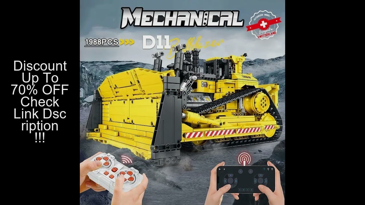 1988PCS D11 Bulldozer Remote Control Engineering Vehicle Building Blocks RC Car Model Bricks DIY Toy