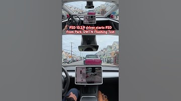 FSD 13.2.9 driver starts FSD from Park. DWTN Flushing Test #teslafsd #fsdbeta #fsd