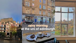 rainy morning routine at the university of edinburgh