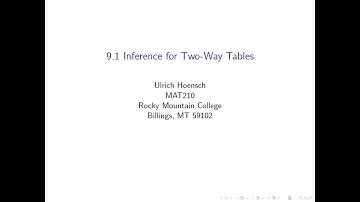Inference for Two-way Tables