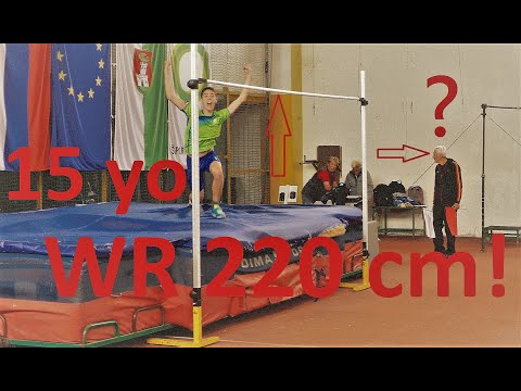 Sandro Tomassini 220 cm High Jump WORLD RECORD U16 Prvenstvo osnovnih šol Ljubljane 2019