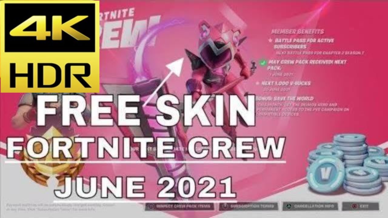 FORTNITE CREW JUNE 2021 SHOWCASE OF ITEMS INCLUDED IN THE SUBSCRIPTION - 4K HDR