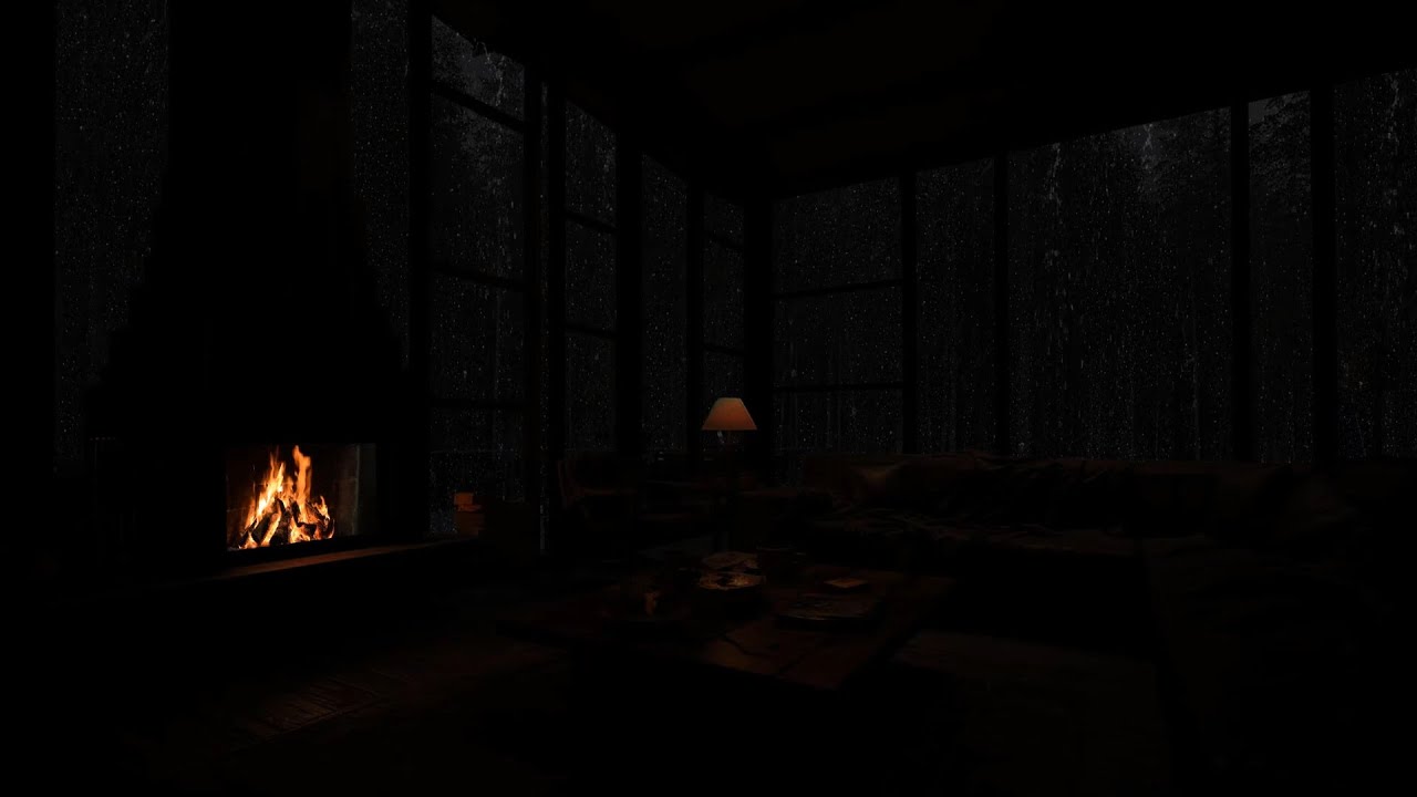 No Ads, Soothing Rain & Crackling Fire 🔥 Unwind Stress, Drift into Deep Sleep & Inner Peace 🌧️😌