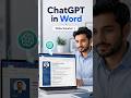 Use ChatGPT in Microsoft Word 🔥 Complete Beginner Tutorial (2026)  #ChatGPT  #learnexcel