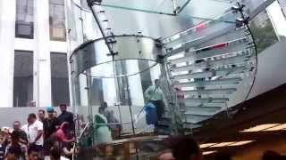 Glass staircase Apple store new York