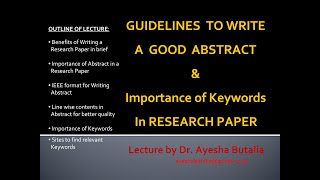 How to Write a Good Abstract and Importance of Keywords in Research Paper