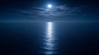 Moonlit Ocean Night 🌙 Subtle Clouds & Calm Waves for Deep Sleep | No Music