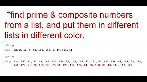 #01 How to find prime and composite numbers in Mathematica using different colors.