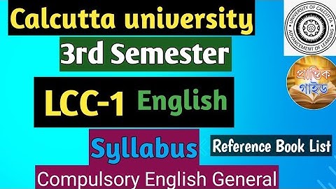 ba 3rd Semester English General LCC-1 Syllabus//cu Sem-3 LCC-1 English syllabus & Reference BookList