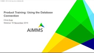 Product Training: Using the Database Connection [Korean]