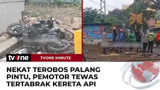 Pemotor Tewas Tertabrak Kereta Api Usai Terobos Palang Pintu di Senen Jakpus | tvOne Minute