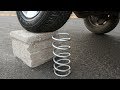 Experiment Car vs Large Spring | Crushing Crunchy & Soft Things by Car