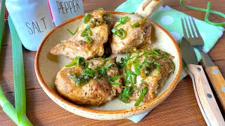  Филе куриного бедра на сковороде (в маринаде из соевого соуса и чеснока) — видео рецепт