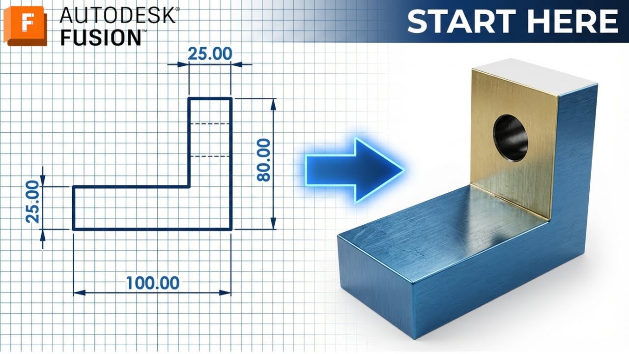 Fusion 360 с нуля | Пошаговый урок моделирования для начинающих #01