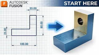 Fusion 360 From Zero | Beginner Step-by-Step Modeling Tutorial #01