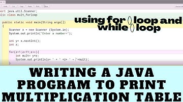 Writing A Java program To Print Multiplication Table of Any Integer Using Loops | GK And Coding Hub