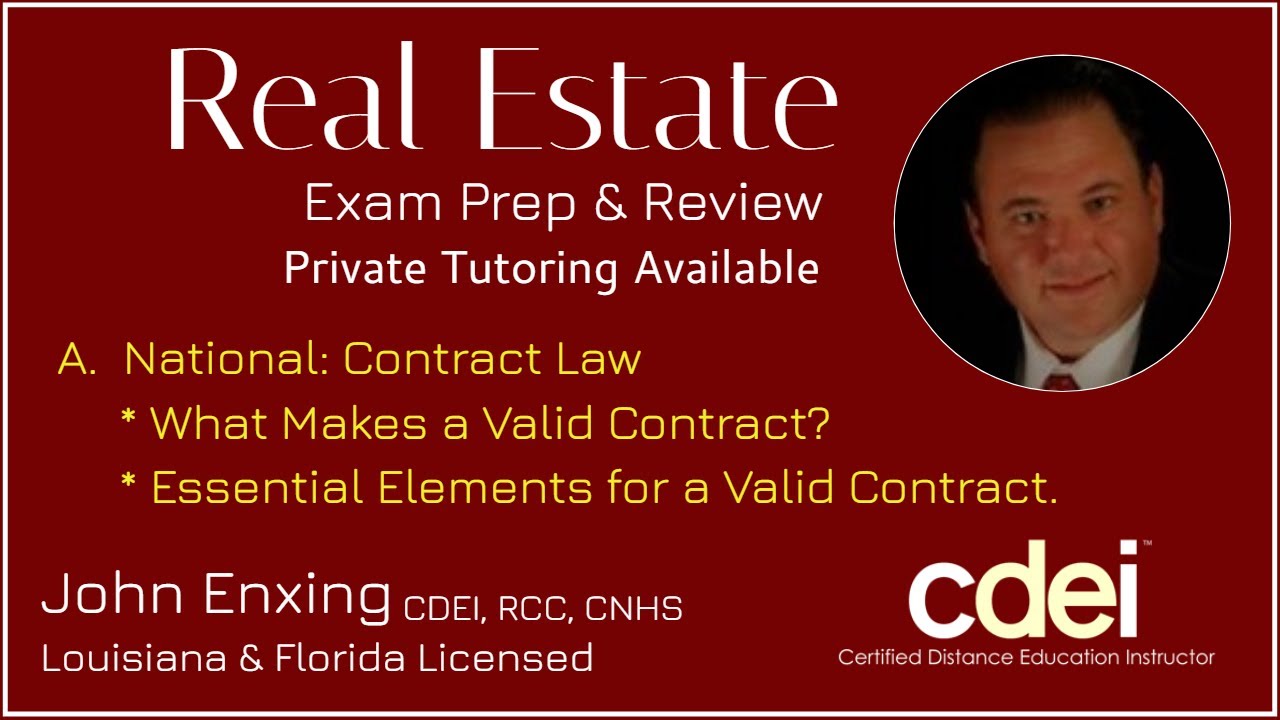 Real Estate Exam Prep National Real Estate Contracts YouTube