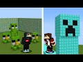 ماين كرافت بناء كريبر دايموند عملاق ضد بناء جيش من الكريبر