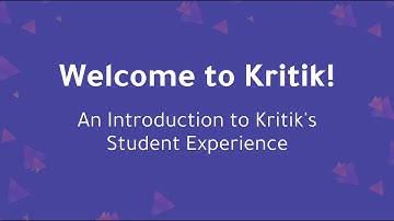 Welcome to Kritik!