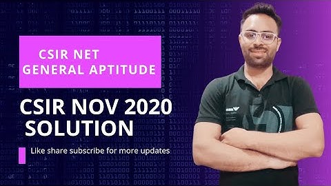 CSIR NET GENERAL APTITUDE | Nov 2020 Full Solution | Physical Sciences |
