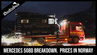 Beelzebus Mercedes 508D Breakdown. Prices in Norway. Van life Lofoten. by Beelzebus 9,247 views 4 years ago 15 minutes