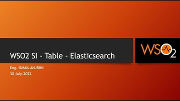 007 - WSO2 SI - Table - Elasticsearch