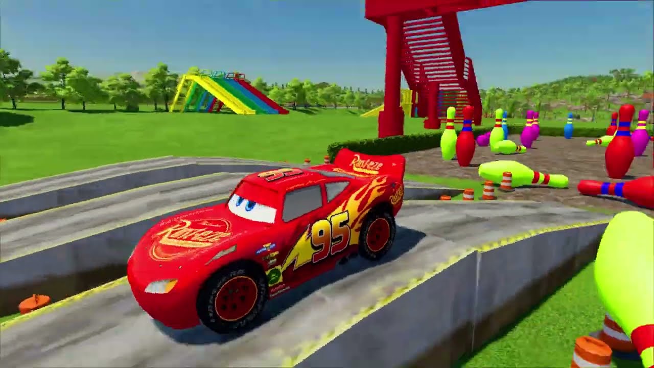 DACIA, MCQUEEN CAR, FORD POLICE CARS, AMBULANCE EMERGENCY TRANSPORTING WITH TRUCKS ! FS22 #13