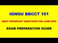 IGNOU BBCCT 101 - Most Important Questions for June 2025 Exam