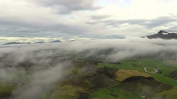 Flitetest H-quad diving through the fog clouds